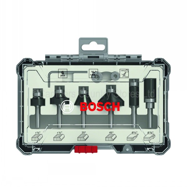 Bosch Router Bit Set Trim Edging 1/4" Shank 6pc Cambers Country Store