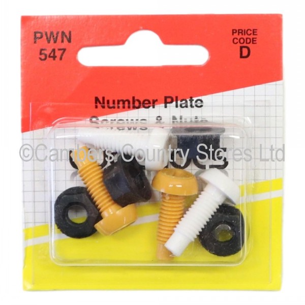 Wotnots Number Plate Screws & Nuts 4 Pack Cambers Country Store
