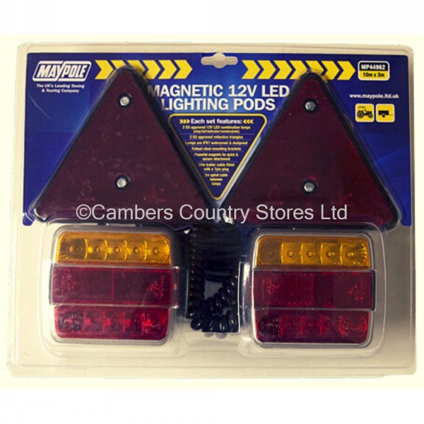 Maypole LED Trailer Lighting Pod & Triangles 10m Cambers