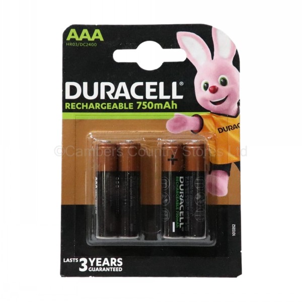 Duracell Rechargeable Batteries AAA x 4 Pack Cambers Country Store