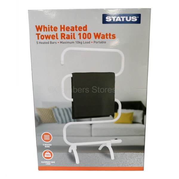 Status Freestanding Heated Towel Rail 100w White Cambers Country Store