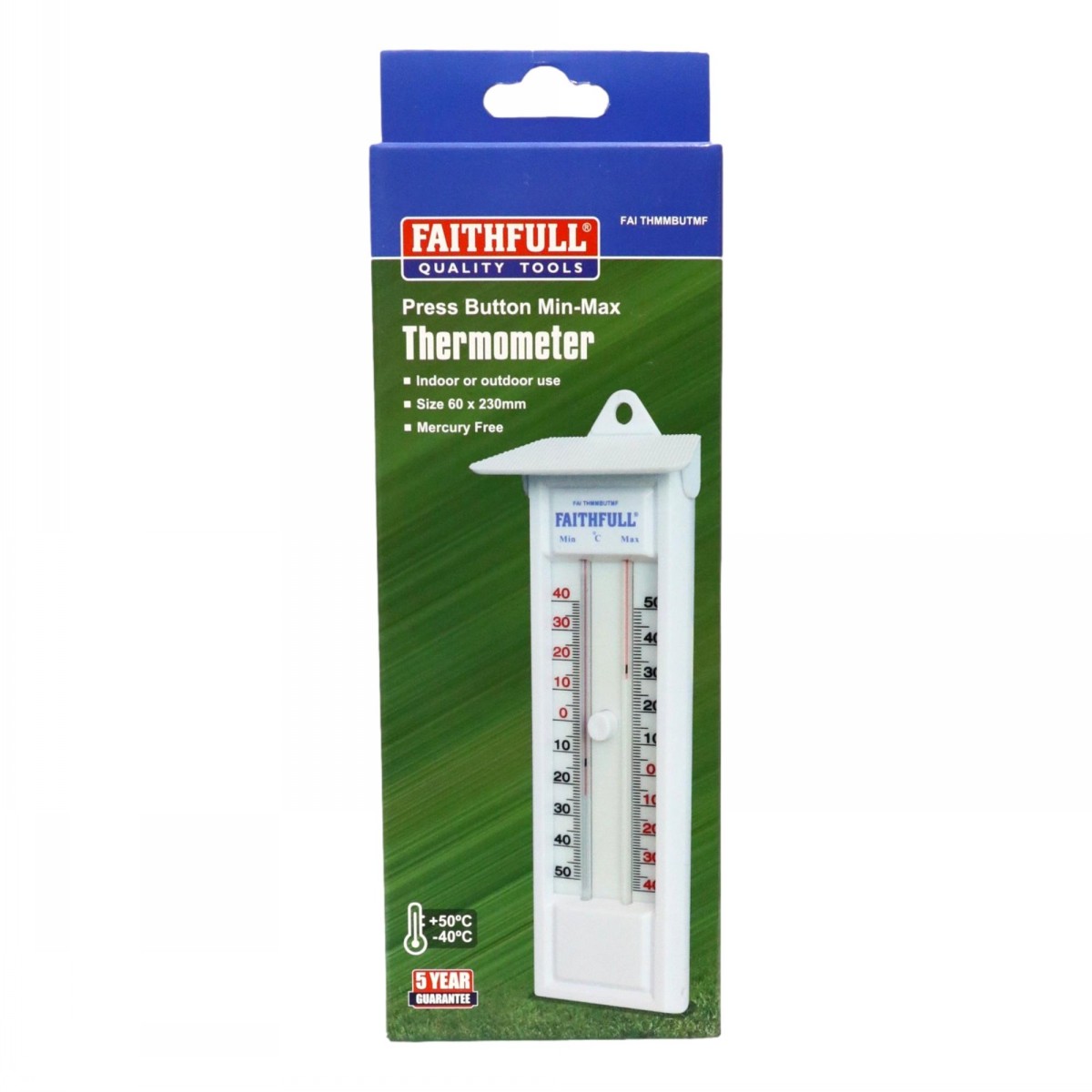 Faithfull Thermometer Press Button Max / Min | Cambers Country Store