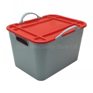 NEW Red Gorilla 25 Litre Flexible Stack N Store Tubs Trugs Buckets With Lids