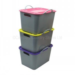 NEW Red Gorilla 25 Litre Flexible Stack N Store Tubs Trugs Buckets With Lids