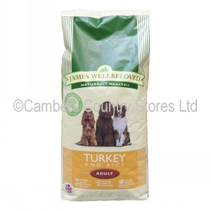james wellbeloved dog food turkey and rice 15kg