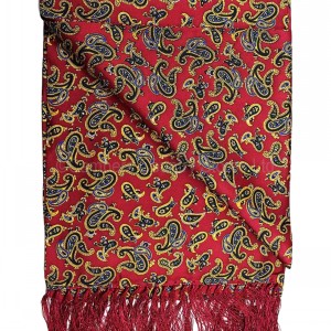 Soprano Silk Aviator Scarf Paisley On Red Background | Cambers Country ...