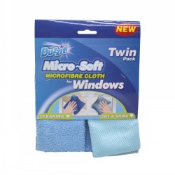 Duzzit Micro Soft Cleaning Cloths For Windows Twin Pack