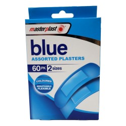 Masterplast Blue Plasters 60 Pack Assorted