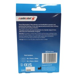 Masterplast Blue Plasters 60 Pack Assorted