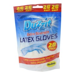 Duzzit Disposable Latex Gloves 20 Pack