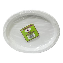 PPS Oval Plates White 6 Pack