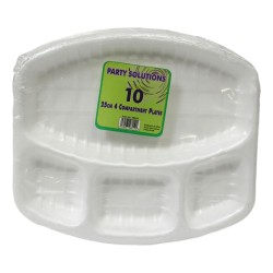 PPS 4 Compartment Poly Plates 25cm 10 Pack