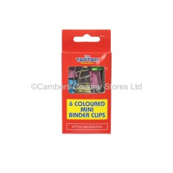 Coloured Mini Binder Clips 6 Pack
