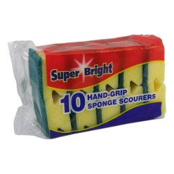 Superbright Hand Grip Sponge Scourers 10 Pack