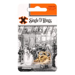 Brass Single D Rings 4 Pack