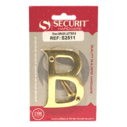 Securit Letter B Brass 75mm