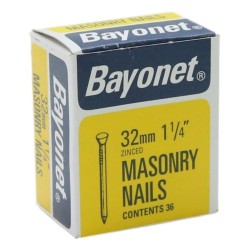 Bayonet Masonry Nails 32mm 36pcs
