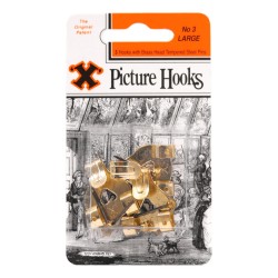 Brass Picture Hooks No.3 Pack Of 3