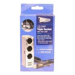 Streetwize 3 In 1 Power Socket With 2 USB Adaptors