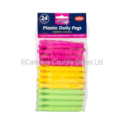 Coloured Plastic Dolly Pegs 24 Pack