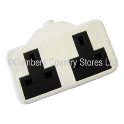 Dencon Rubber Socket 2 Gang White