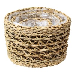 Natural Sea Grass Baskets Round Set Of 3
