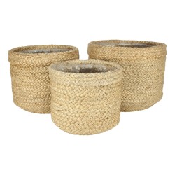 Natural Jute Baskets Round Set Of 3