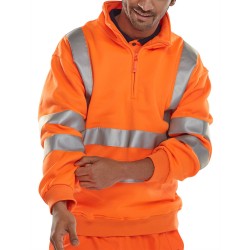 B Seen Hi-Vis Zip Neck Sweatshirt