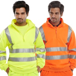 B Seen Hi-Vis Zip Neck Sweatshirt