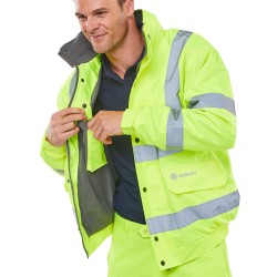 B Seen Hi-Vis Fleece Lined Bomber Jacket