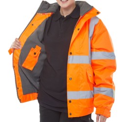 B Seen Hi-Vis Fleece Lined Bomber Jacket