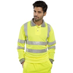 B Seen Hi-Vis Polo Shirt Long Sleeve