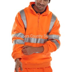 B Seen Hi-Vis Zip Neck Sweatshirt