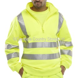 B Seen Hi-Vis Zip Neck Sweatshirt