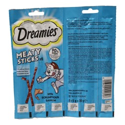 Dreamies Cat Treats Meaty Sticks Salmon 6 pack