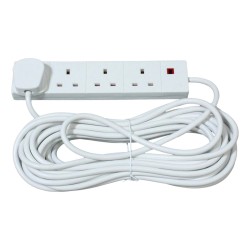 Pro Elec 4 Gang Extension Lead Neon Indicator White