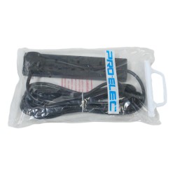 Pro Elec 4 Gang Extension Lead Neon Indicator Black