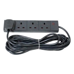 Pro Elec 4 Gang Extension Lead Neon Indicator Black
