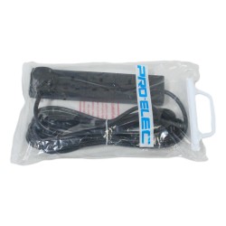 Pro Elec 4 Gang Extension Lead Neon Indicator Black