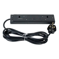 Pro Elec 4 Gang Extension Lead Neon Indicator Black