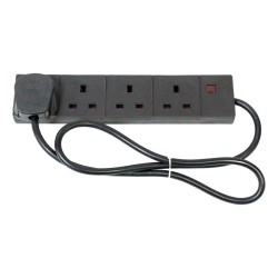 Pro Elec 4 Gang Extension Lead Neon Indicator Black