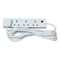 Pro Elec 4 Gang Extension Lead Neon Indicator White