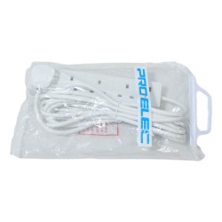Pro Elec 4 Gang Extension Lead Neon Indicator White