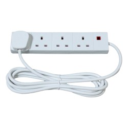 Pro Elec 4 Gang Extension Lead Neon Indicator White