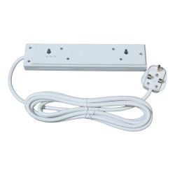 Pro Elec 4 Gang Extension Lead Neon Indicator White