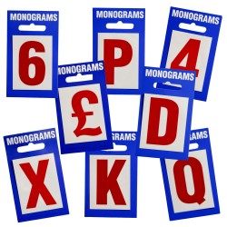 Self Adhesive Digit / Letter Monogram Red 50mm