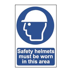 Spectrum Sign 200mm x 300mm Safety Helmets Must Be Worn
