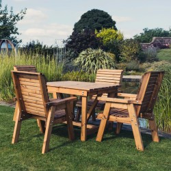 CVF Valley 4 Seat Table Set Square 4 x Single Chairs