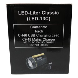 Clulite Led-Liter Classic LED Torch USB Charger & Plug