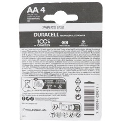 Duracell Rechargeable Batteries AA x 4 Pack